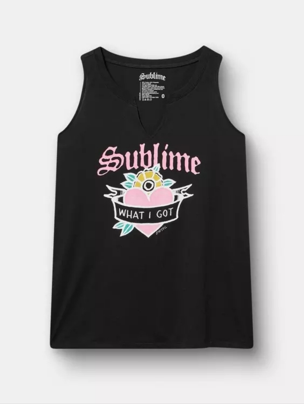 Torrid Sublime Black Graphic Tank Pink Heart Lovin Is What I Got T Shirt 4X nwt